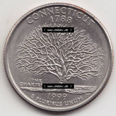 Amerika USA 1999-1999, 0,25 Dollar Quarter Dollar Connecticut 1788 (1) Sammlung