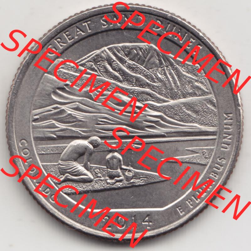 Amerika USA 2014-2014, 0,25 Dollar Quarter Dollar Great Sand Dunes, Colorado (1) Sammlung