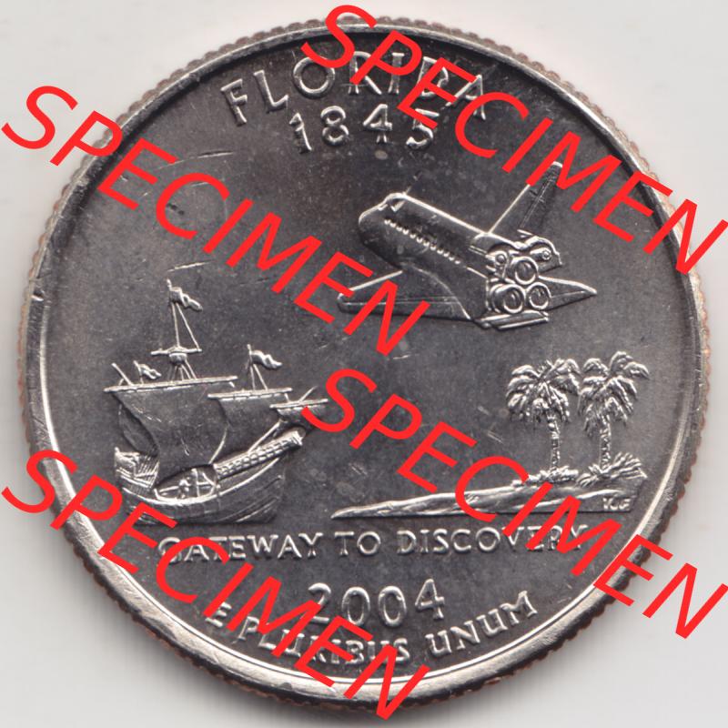 Amerika USA 2004-2004, 0,25 Dollar Quarter Dollar Florida 1845 (1) Sammlung