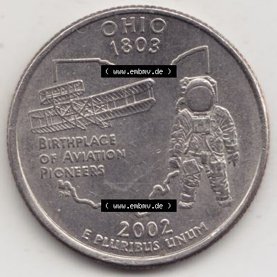 Amerika USA 2002-2002, 0,25 Dollar Quarter Dollar Ohio 1803 (1) Sammlung