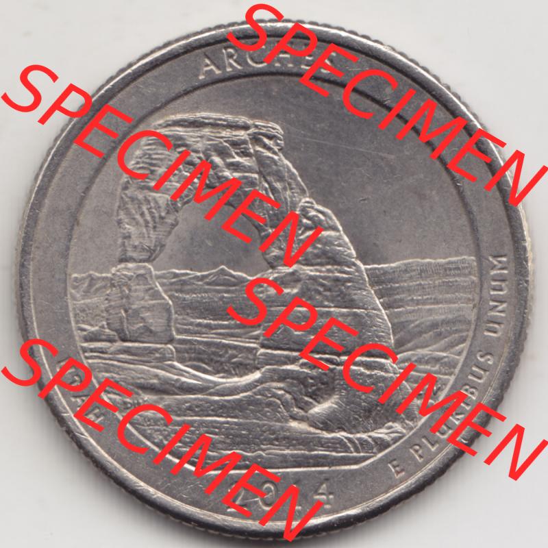 Amerika USA 2014-2014, 0,25 Dollar Quarter Dollar Arches, Utah (1) Sammlung