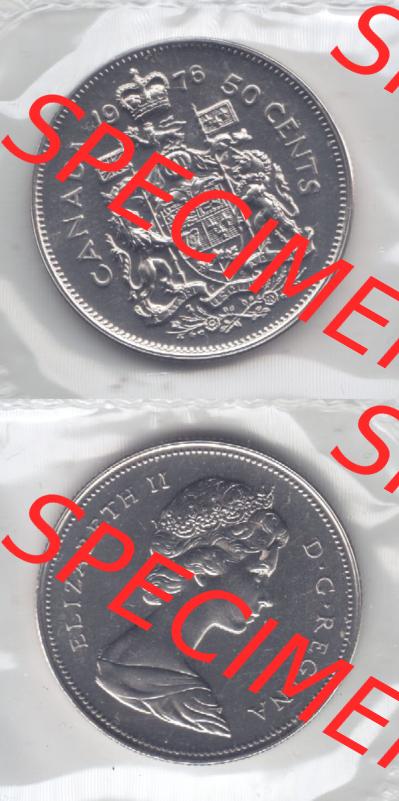 Kanada / Canada Umlaufmünze 1968-1976, 50 Cent 1976. Hier befindet sich die Vertikale Ansicht einer Umlaufmünze 1976 aus Kanada als Digitales Bild im online Katalog zum katalogisieren... Sammlung