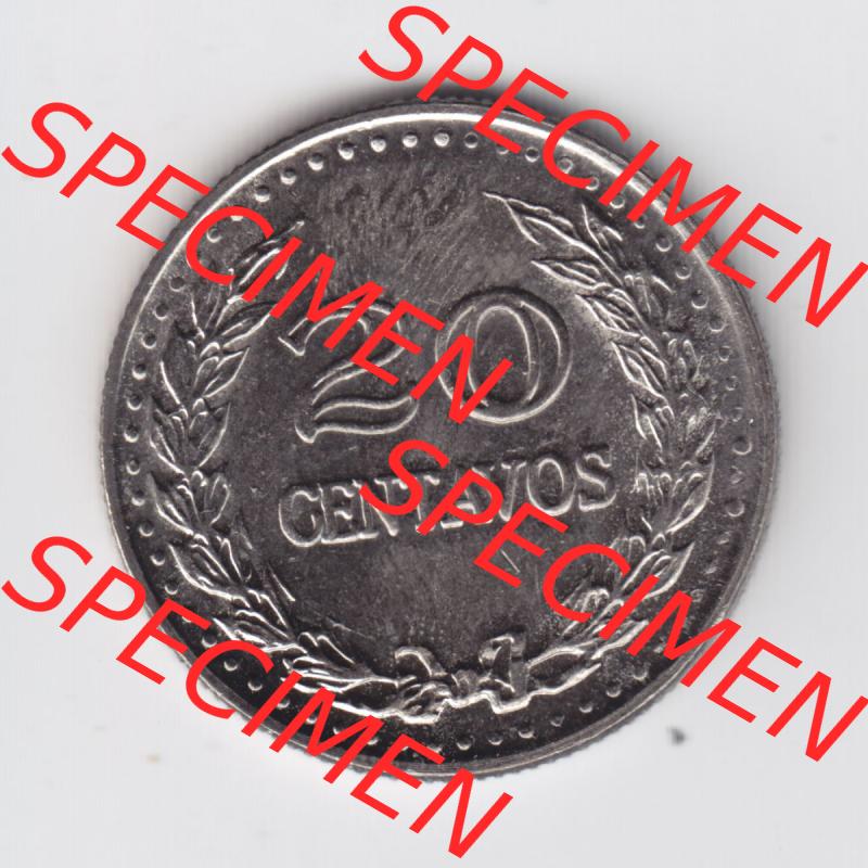 Kolumbien Umlaufmünzen 1974, 20 Centavos. Hier befindet sich die Vorderseite einer Umlaufmünze aus Kolumbien als Digitales Bild im online Katalog zum katalogisieren und kategorisieren... Sammlung