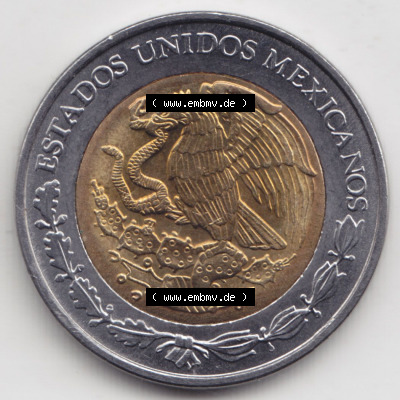 Münzen Mexiko / Mexico 1996-heute, 1 Peso 2000. Hier befindet sich die Rückseite einer Umlaufmünze aus Mexiko / Mexico als... Sammlung