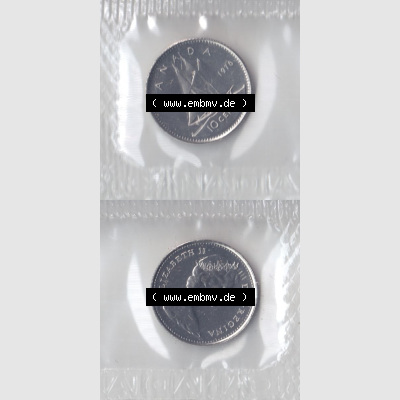 Kanada / Canada Umlaufmünze 1969-1978, 10 Cents 1976. Hier befindet sich die Vertikale Ansicht einer Umlaufmünze 1976 aus Kanada als Digitales Bild im online Katalog zum katalogisieren... Sammlung
