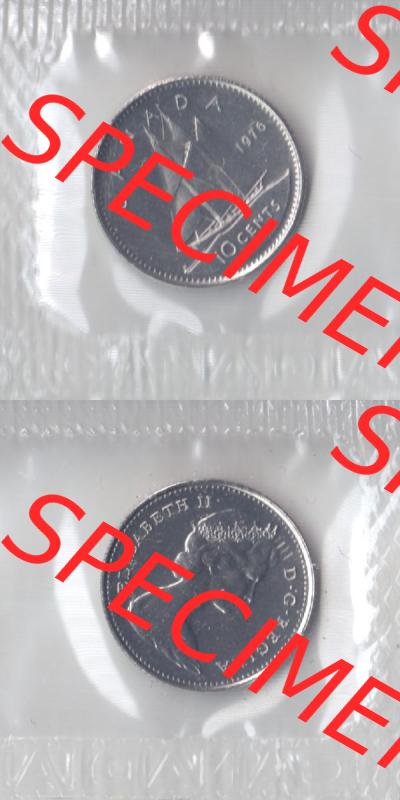 Kanada / Canada Umlaufmünze 1969-1978, 10 Cents 1976. Hier befindet sich die Vertikale Ansicht einer Umlaufmünze 1976 aus Kanada als Digitales Bild im online Katalog zum katalogisieren... Sammlung