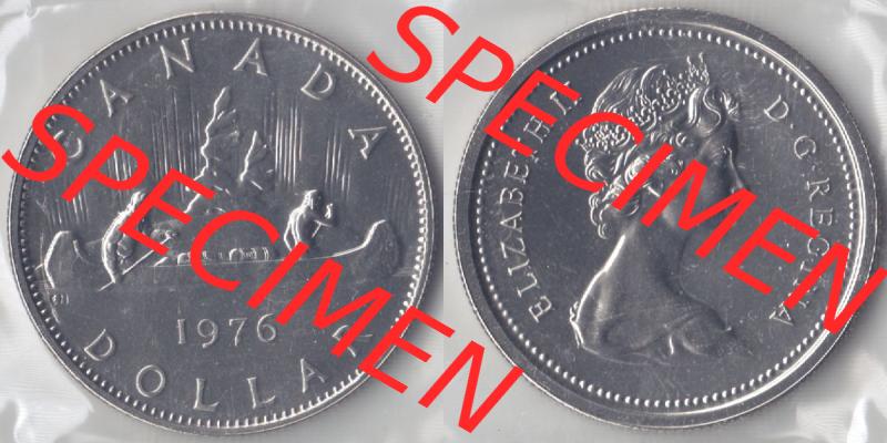 Kanada / Canada Umlaufmünze 1975-1976, 1 Dollar 1976. Hier befindet sich die Horizontale Ansicht einer Umlaufmünze 1976 aus Kanada als Digitales Bild im online Katalog zum katalogisieren... Sammlung