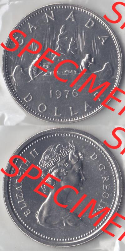 Kanada / Canada Umlaufmünze 1975-1976, 1 Dollar 1976. Hier befindet sich die Vertikale Ansicht einer Umlaufmünze 1976 aus Kanada als Digitales Bild im online Katalog zum katalogisieren... Sammlung