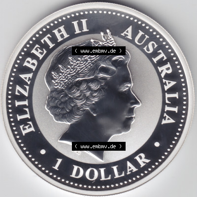 Münze Australien Kookaburra 1 Dollar 1-OZ Silver / 1 Unze Silber 2001 (2) Sammlung