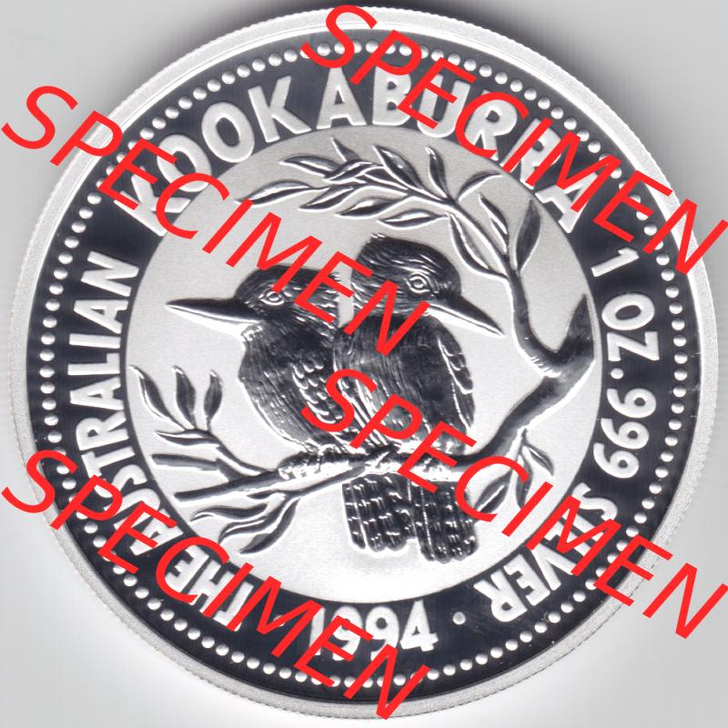 Münze Australien Kookaburra 1 Dollar 1-OZ Silver / 1 Unze Silber 1994 (1) Sammlung