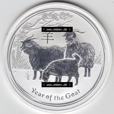 Münze Australien Lunar II. Silbermünze 2015, 1 Unze Ziege (1) Sammlung