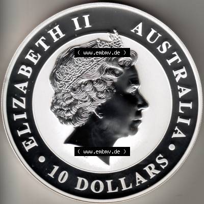 Münze Australien Kookaburra 10 Dollar 10-OZ Silver / 10 Unzen Silber 2010 (2) Sammlung