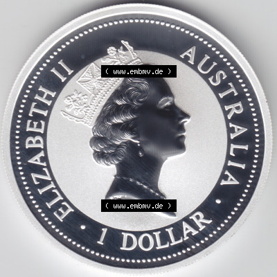 Münze Australien Kookaburra 1 Dollar 1-OZ Silver / 1 Unze Silber 1995 (2) Sammlung