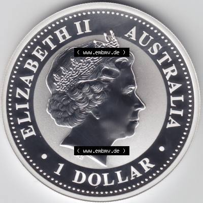 Münze Australien Kookaburra 1 Dollar 1-OZ Silver / 1 Unze Silber 2001 (2) Sammlung
