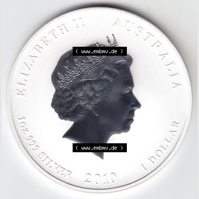 Münze Australien Lunar I. Silbermünze 2010, 1 Unze Tiger (2) Sammlung