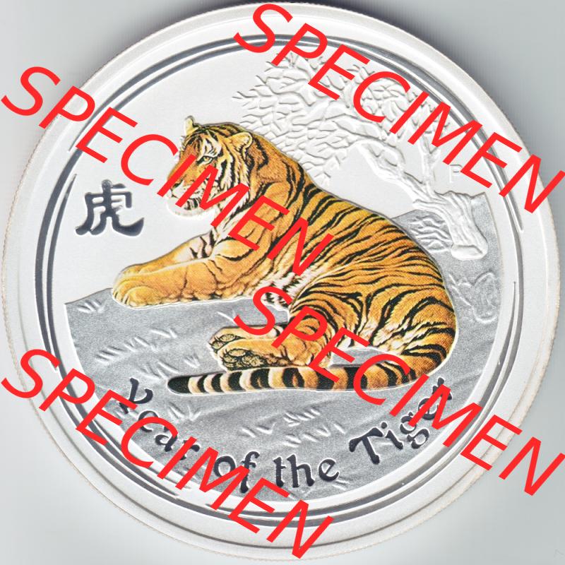 Münze Australien Lunar II. Silbermünze 2015, Farbe 5 Unzen Tiger (1) Sammlung