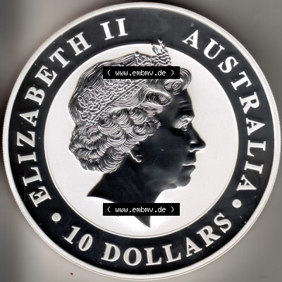 Münze Australien Kookaburra 10 Dollar 10-OZ Silver / 10 Unzen Silber 2011 (2) Sammlung