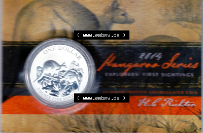 Münze Australien 2014, 1 Dollar Känguru Silbermünze in Coinkarte (1) Sammlung