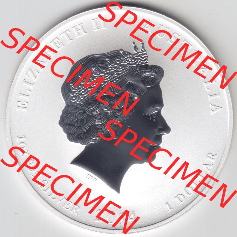 Münze Australien Lunar II. Silbermünze 2014, Farbe 1 Unze Pferd (2) Sammlung
