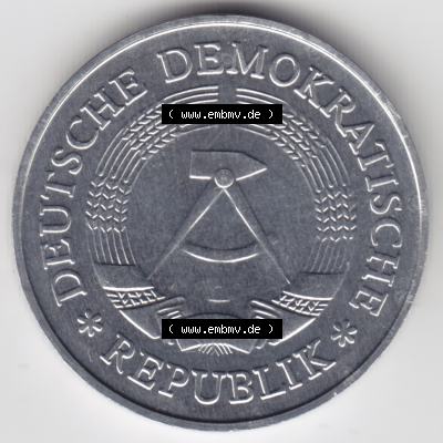 1962-1990, 1 Mark, Münzen-Rückseite des 1 Mark-Stückes aus Deutschland der DDR, der Deutschen Demokratischen Republik, die DDR Münzen können auf EMBMV im... Sammlung