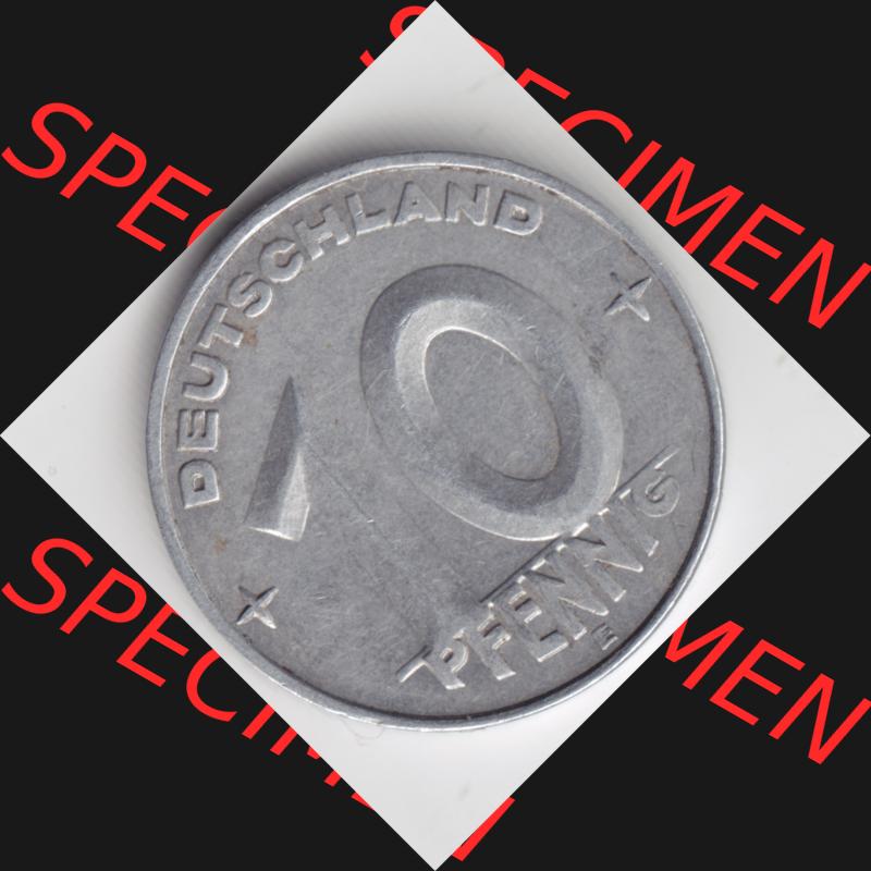 1952, E 10 Pfennig Münzen-Vorderseite Deutschland der DDR, der Deutschen Demokratischen Republik, die DDR Münzen können auf EMBMV im Katalog katalogisiert und verwaltet... Sammlung