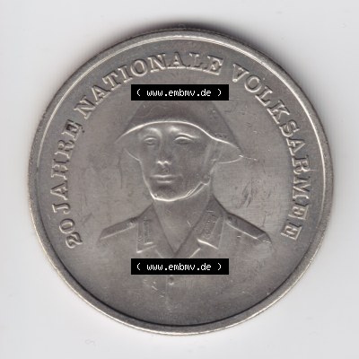 1976, 10 Mark Gedenkmünze 20 Jahre NVA, Münzen-Vorderseite mit Motiv der DDR Gedenkmünze auf einen Digitalen Bild, der Münze aus Deutschland der DDR, der Deutschen... Sammlung