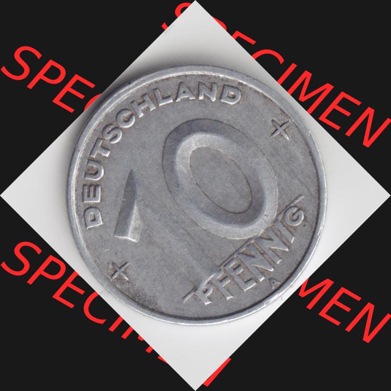 1949, A 50 Pfennig Münze Deutschland der DDR, der Deutschen Demokratischen Republik Sammlung