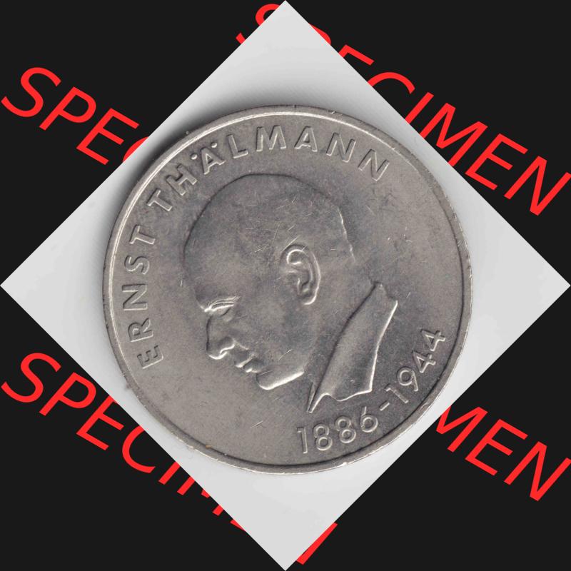 1971, 20 Mark Ernst Thälmann 1886-1944, Münzen-Vorderseite mit dem Motiv der Münze auf einen Digitalen Bild, der Münze aus Deutschland der DDR, der Deutschen... Sammlung