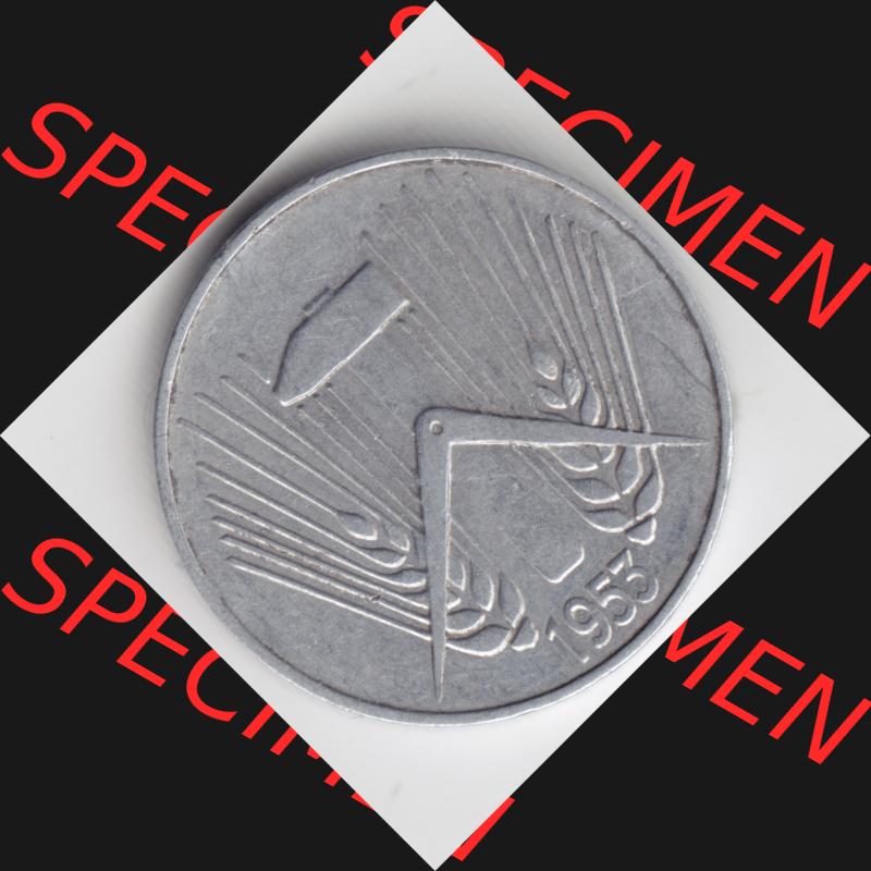 1953, E 10 Pfennig Münzen-Rückseite Deutschland der DDR, der Deutschen Demokratischen Republik, die DDR Münzen können auf EMBMV im Katalog katalogisiert und verwaltet... Sammlung