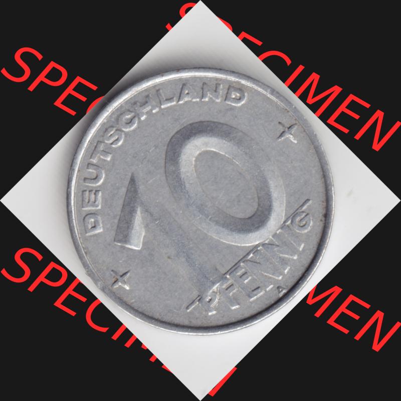 1952, A 10 Pfennig Münzen-Vorderseite Deutschland der DDR, der Deutschen Demokratischen Republik, die DDR Münzen können auf EMBMV im Katalog katalogisiert und verwaltet... Sammlung