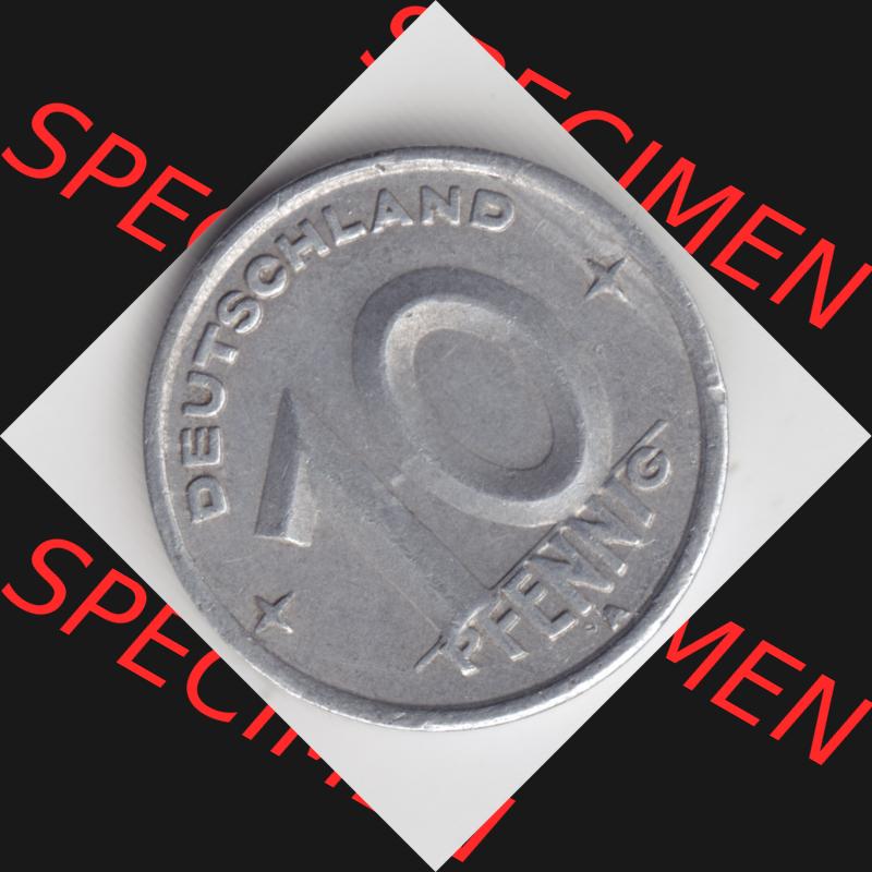 1948, A 10 Pfennig Münze Deutschland der DDR, der Deutschen Demokratischen Republik, die DDR Münzen können auf EMBMV im Katalog katalogisiert und verwaltet werden Sammlung