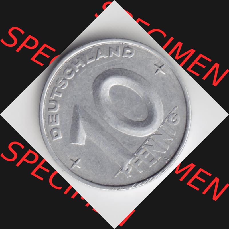 1953, A 10 Pfennig Münzen-Vorderseite Deutschland der DDR, der Deutschen Demokratischen Republik, die DDR Münzen können auf EMBMV im Katalog katalogisiert und verwaltet... Sammlung