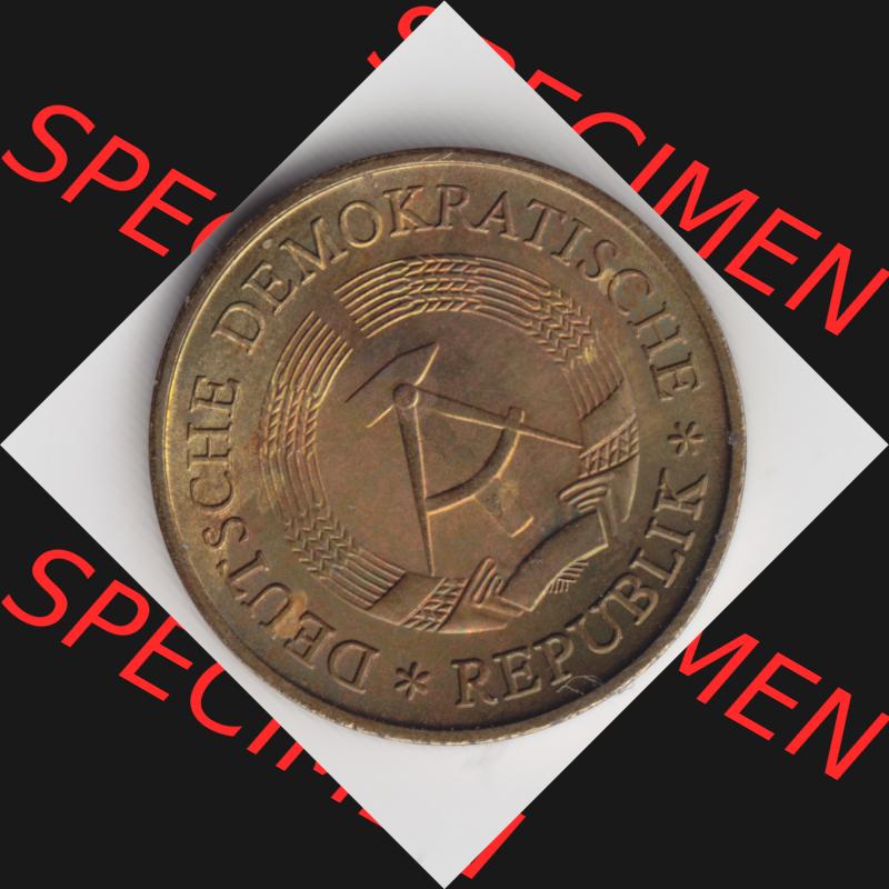 1969-1990, 20 Pfennig A, Münzen-Rückseite mit DDR-Wappen auf einen Digitalen Bild, der Münze aus Deutschland der DDR, der Deutschen Demokratischen Republik,... Sammlung