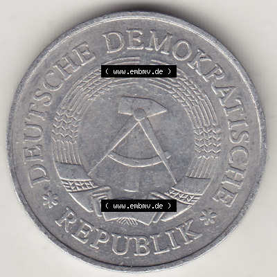 DDR Münze 1956-1990 Umlaufmünze / Kursmünze 1972-1990, A 1 Mark 1977 (Stück 1). Vorderseite der 1-Mark Münzen der DDR. Hier... Sammlung
