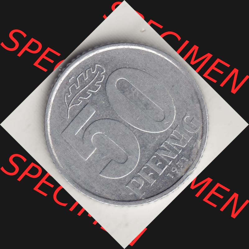 DDR Münze 1958-1990 Umlaufmünze / Kursmünze 1958-1990, A 50 Pfennig 1971-1 der DDR-Mark. Rückseite der 50 Pfennig mit Wertzahl / Wertangabe der DDR-Münze.... Sammlung