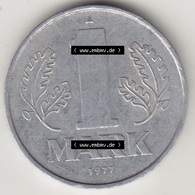 DDR Münze 1956-1990 Umlaufmünze / Kursmünze 1972-1990, A 1 Mark 1977 (Stück 4). Rückseite der 1-Mark Münzen der DDR. Hier... Sammlung