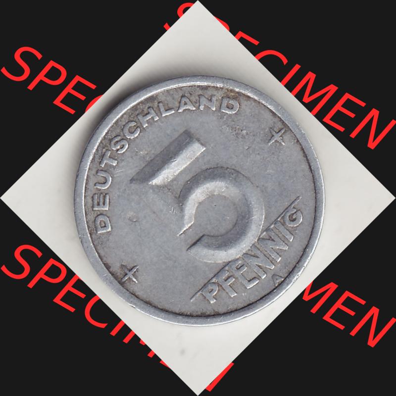 DDR Münze 1948-1990 Umlaufmünze / Kursmünze 1948-1950, A 5 Pfennig 1948-3. Rückseite der 5 Pfennig Münze der DDR. Hier im online Katalog befinden sich 5... Sammlung