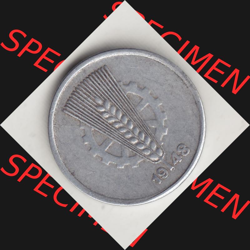 DDR Münze 1948-1990 Umlaufmünze / Kursmünze 1948-1950, A 5 Pfennig 1948-2. Vorderseite der 5 Pfennig Münze der DDR. Hier im online Katalog befinden sich 5 Pfennig-Stücke,... Sammlung