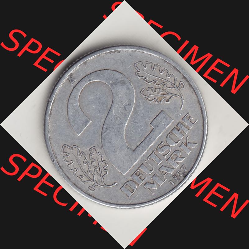 DDR Münze 1957-1990 Umlaufmünze / Kursmünze 1957-1957, A 2 Deutsche Mark 1957-2. Rückseite der 2-Mark Münzen der DDR. Hier im online Katalog befinden sich... Sammlung