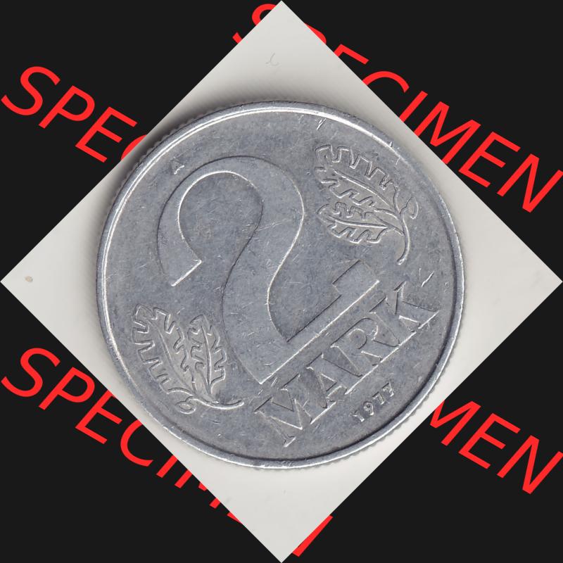 DDR Münze 1957-1990 Umlaufmünze / Kursmünze 1972-1990, A 2 Mark 1977. Rückseite der 2-Mark Münzen der DDR. Hier im online Katalog befinden sich 2 Mark-Stücke,... Sammlung