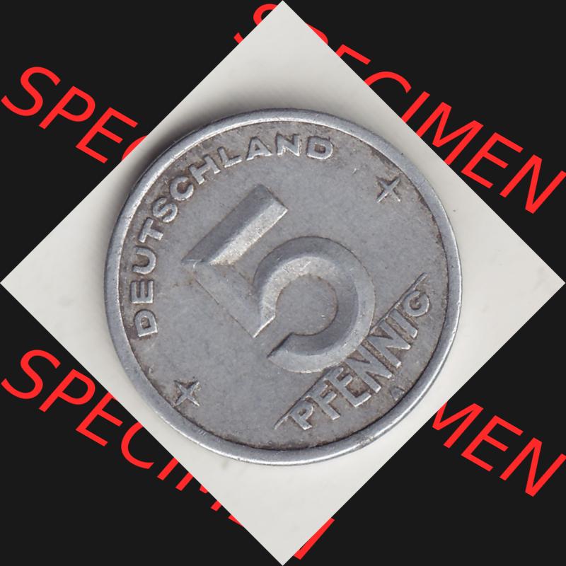 DDR Münze 1948-1990 Umlaufmünze / Kursmünze 1948-1950, A 5 Pfennig 1948-2. Rückseite der 5 Pfennig Münze der DDR. Hier im online Katalog befinden sich 5... Sammlung