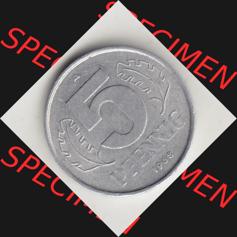 DDR Münze 1948-1990 Umlaufmünze / Kursmünze 1968-1990, A 5 Pfennig 1968-4. Rückseite der 5 Pfennig Münze der DDR. Hier im online Katalog befinden sich 5... Sammlung