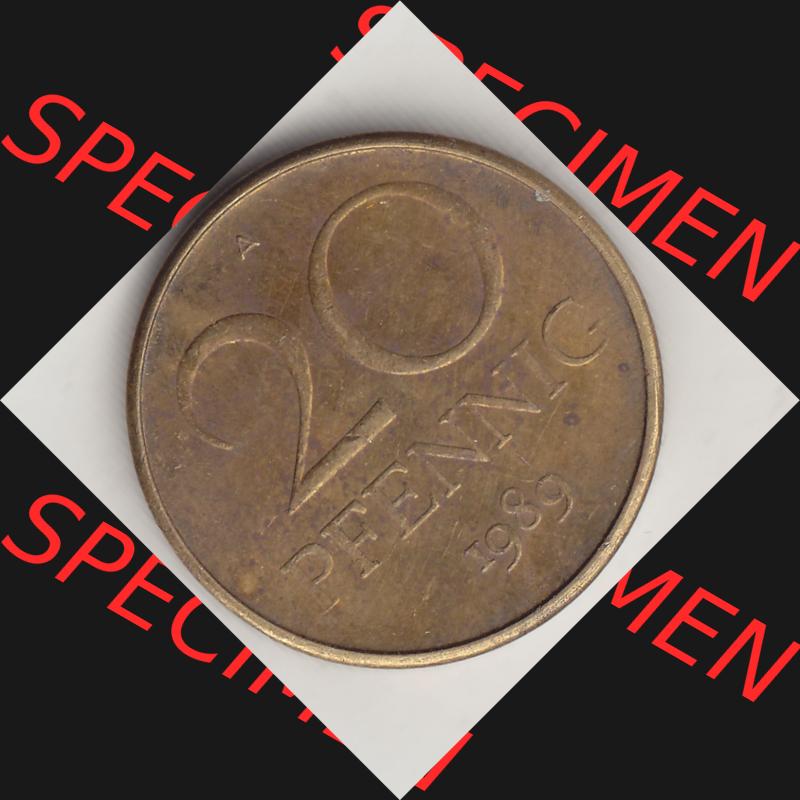 DDR Münze 1969-1990 Umlaufmünze / Kursmünze 1969-1990, 20 Pfennig 1989-1, DDR-Telefonmünze. Rückseite mit Wertzahl bzw. Nominalwert der 20 Pfennig... Sammlung