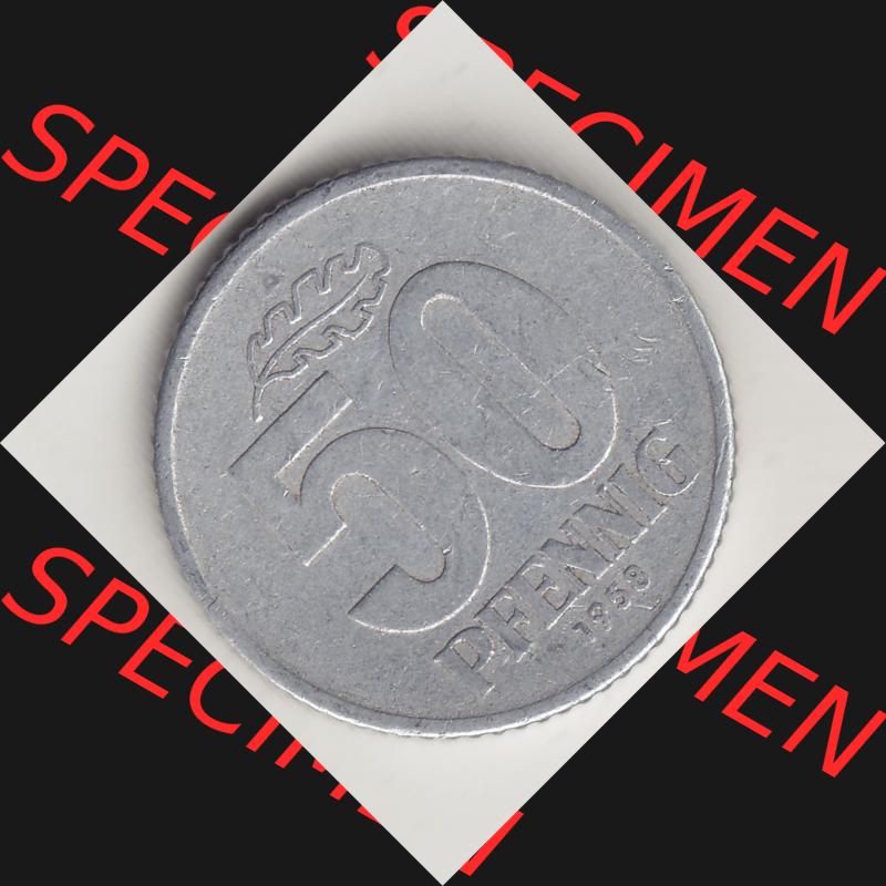 DDR Münze 1958-1990 Umlaufmünze / Kursmünze 1958-1990, A 50 Pfennig 1958-2 der DDR-Mark. Rückseite der 50 Pfennig mit Wertzahl / Wertangabe der DDR-Münze.... Sammlung
