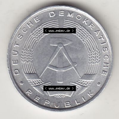 DDR Münze 1948-1990 Umlaufmünze / Kursmünze 1968-1990, A 5 Pfennig 1968-5. Vorderseite der 5 Pfennig Münze der DDR. Hier im online Katalog befinden sich 5 Pfennig-Stücke,... Sammlung