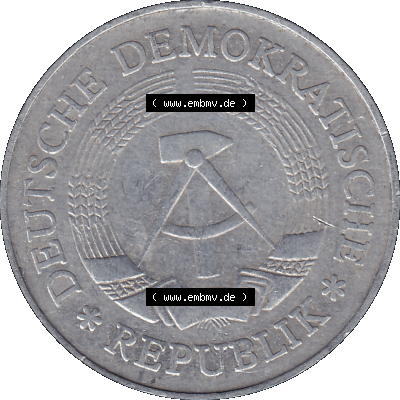 DDR Münze Umlaufmünze / Kursmünze 1972-1990, A 1 Mark 1978-01. Vorderseite als transparente PNG-Grafik der 1-Mark Münzen der DDR. Hier im online Katalog befinden... Sammlung