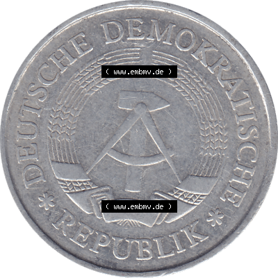 DDR Münze Umlaufmünze / Kursmünze 1972-1990, A 1 Mark 1972 (Stück 1). Bildmaterial als transparente PNG-Grafik mit der Vorderseite... Sammlung