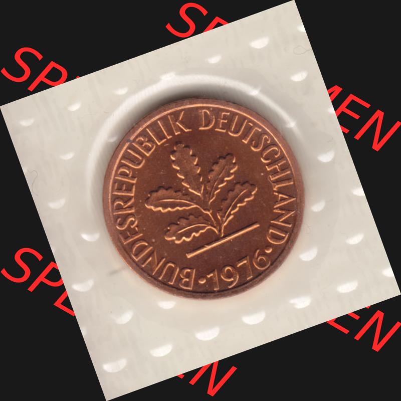 Münze der BRD Deutschland Umlaufmünze 1976, 1 Pfennig (2) Sammlung