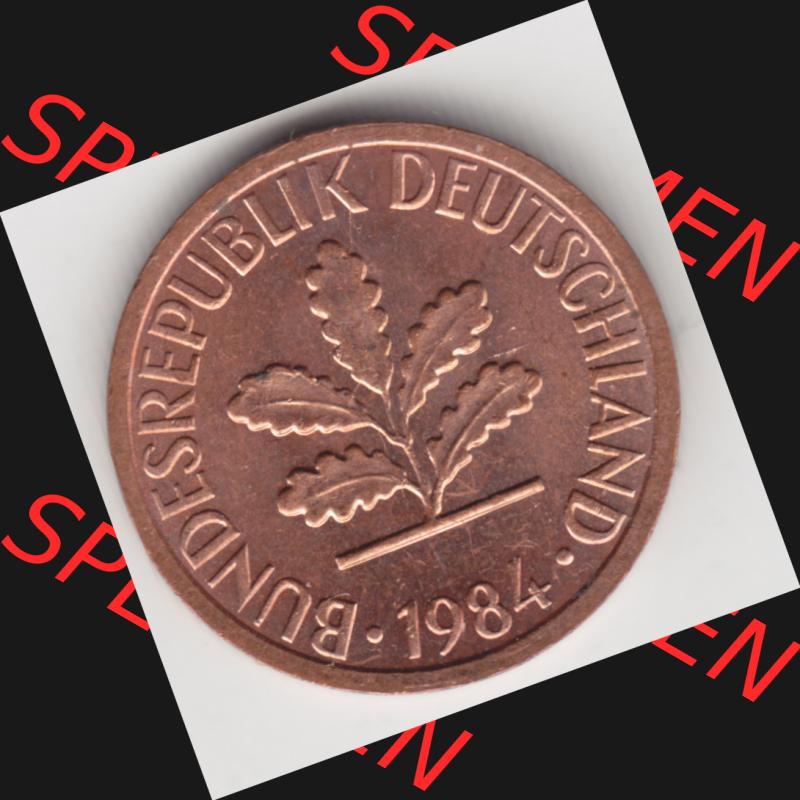 Münze der BRD Deutschland Umlaufmünze 1950-2001, 1 Pfennig 1984 J (2) Sammlung