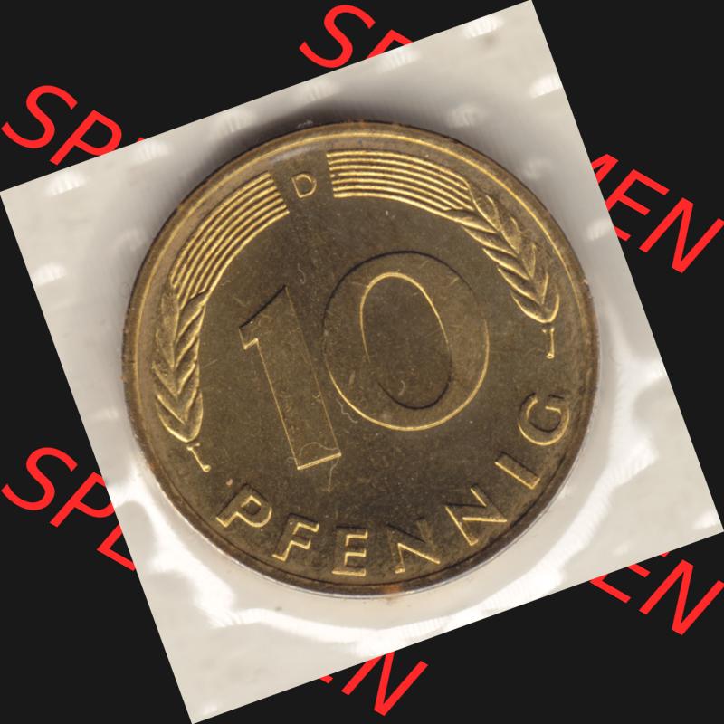 Münze der BRD Deutschland Umlaufmünze 1976, 10 Pfennig Sammlung